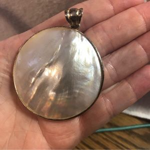 Lucas Lameth LUC genuine white mother of pearl and sterling silver pendant